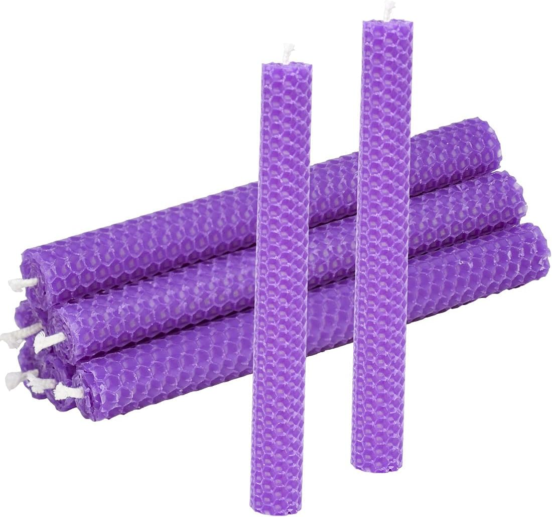 DEYBBY Handmade Beeswax Taper Candles, Dripless Wax Candles