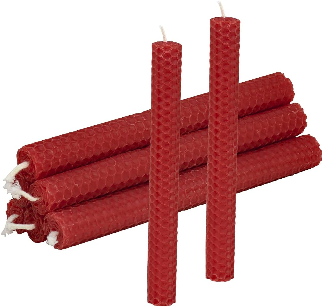 DEYBBY Handmade Beeswax Taper Candles, Dripless Wax Candles