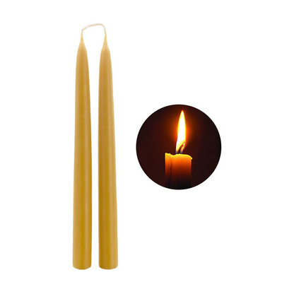 Pure Beeswax Taper Candles Set, Natural