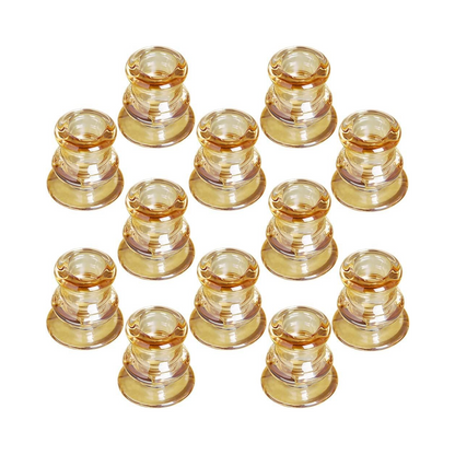 Amber Glass Candlestick Holders, Set of 2 Taper Candle Holders for Wedding, Decoration and Dinning